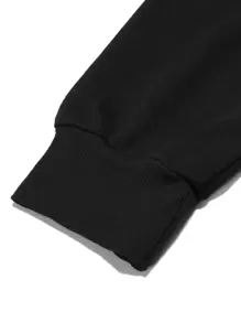 Manfinity Áo nỉ Nam Lá thư Giải trí - màu đen - Xem 3