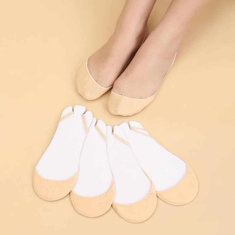 

5pairs Slingback Invisible Socks, Camel