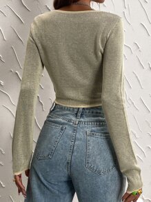 Plaid Pattern Peekaboo Jumper - Multicolor - View 2