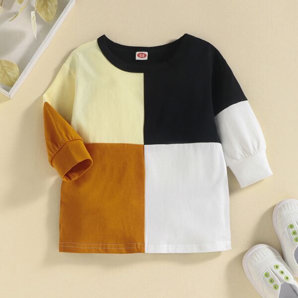 

Baby Color Block Tee Dress, Multicolor