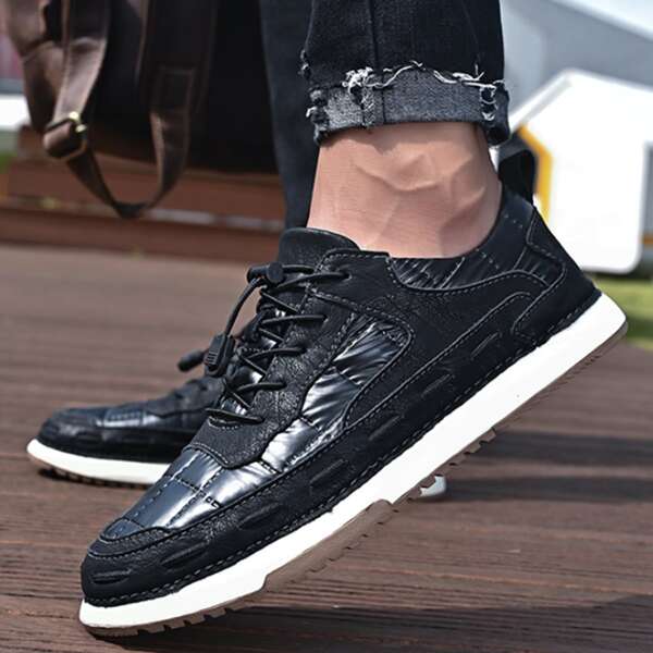 

Men Drawstring Design Dress Shoes, Black