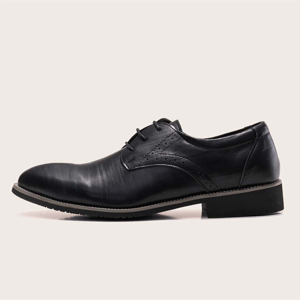 

Men Minimalist Lace Up Front Dress Shoes, Black