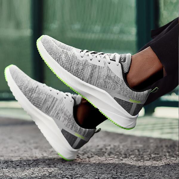 

Men Lace Up Front Sports Shoes, Grey