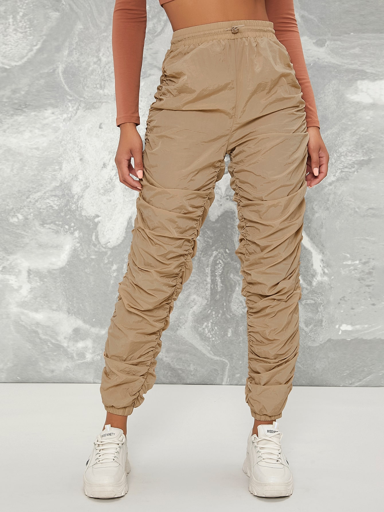 SHEIN Ruched Toggle Drawstring 