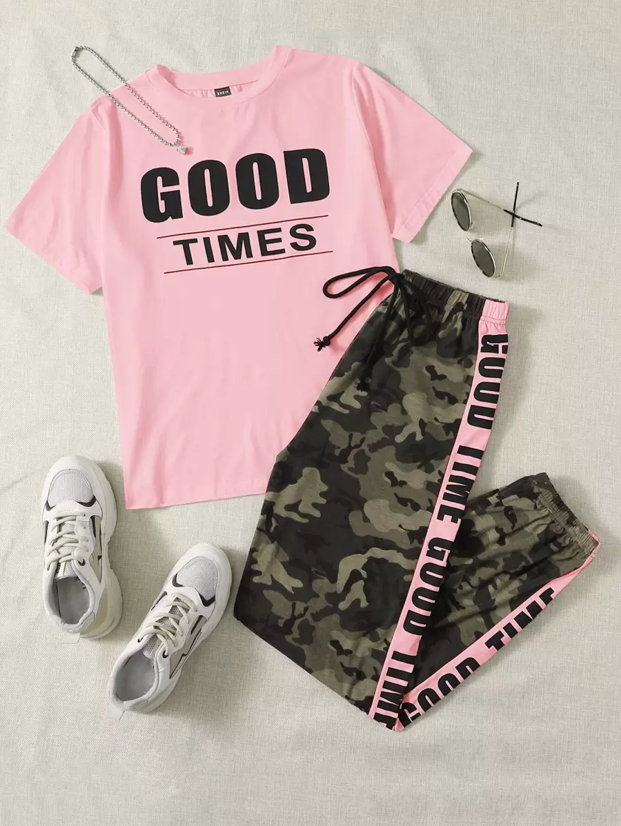 Mulvari Bộ thời trang Dây kéo Lá thư Ngụy trang Thể thao - Nhiều màu - Xem 1