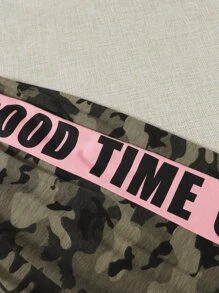 Mulvari Bộ thời trang Dây kéo Lá thư Ngụy trang Thể thao - Nhiều màu - Xem 6