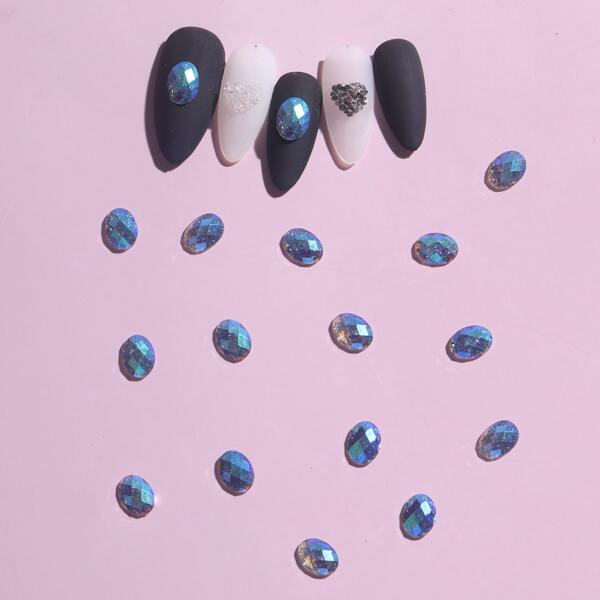 

20pcs Glitter Nail Art Decoration, Blue