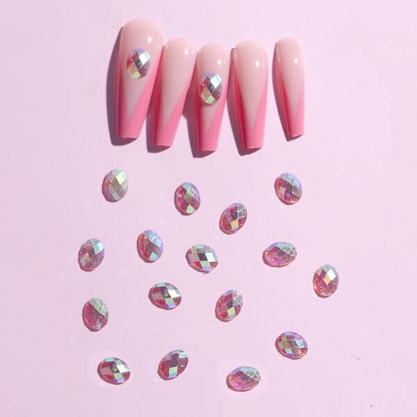 

20pcs Rhinestone Nail Art Decoration, Hot pink