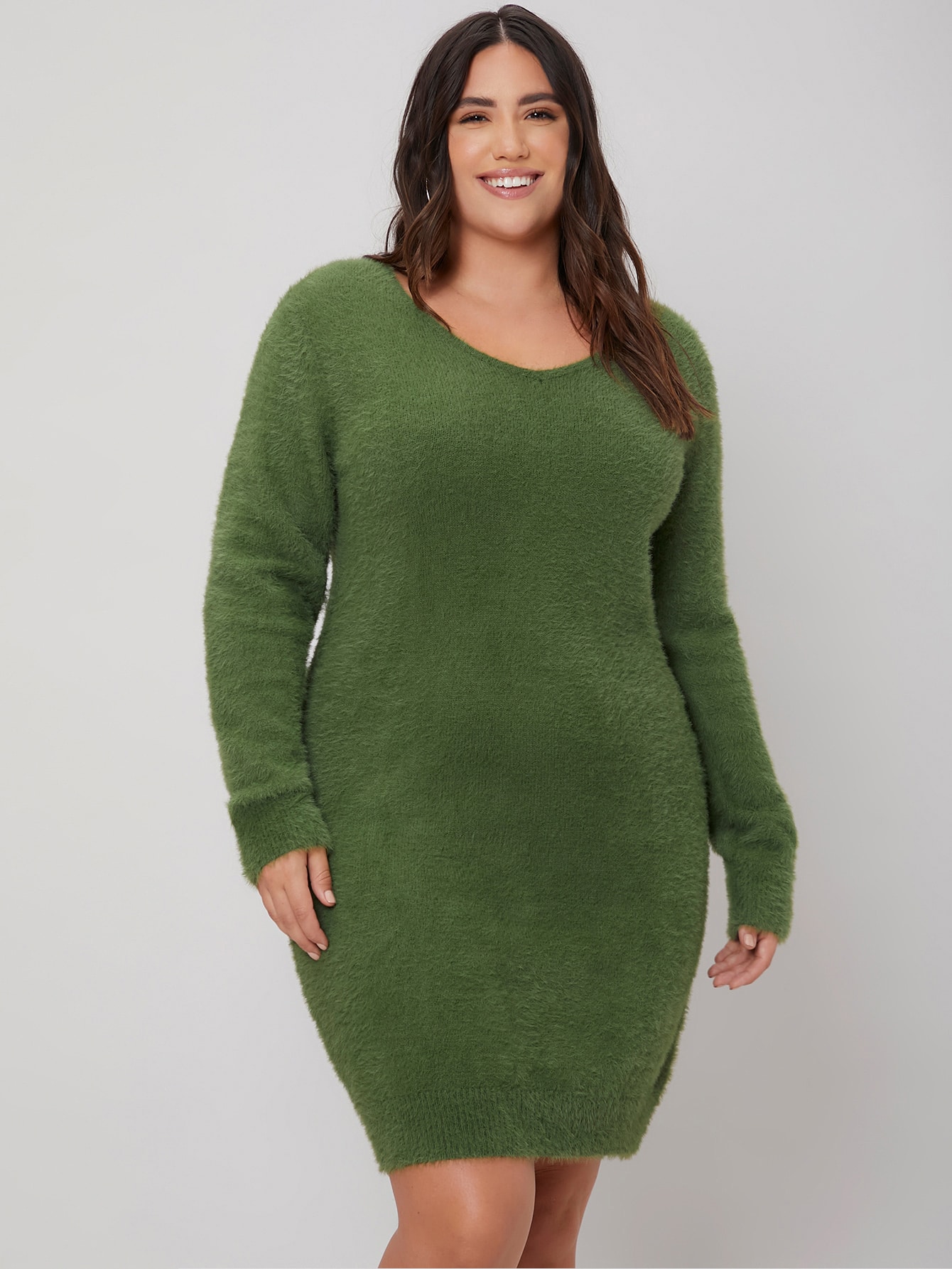 plus size olive green sweater
