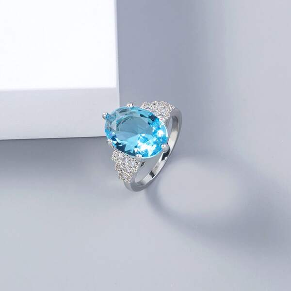 

Gemstone Decor Ring, Silver