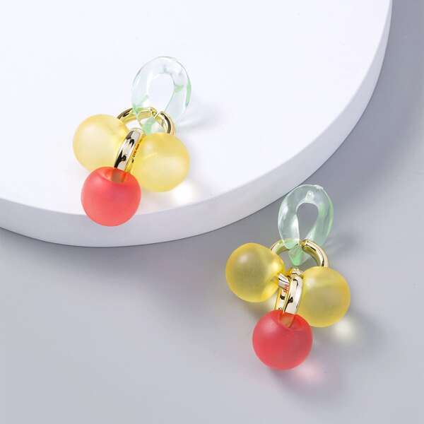 

Acrylic Ball Drop Earrings, Multicolor