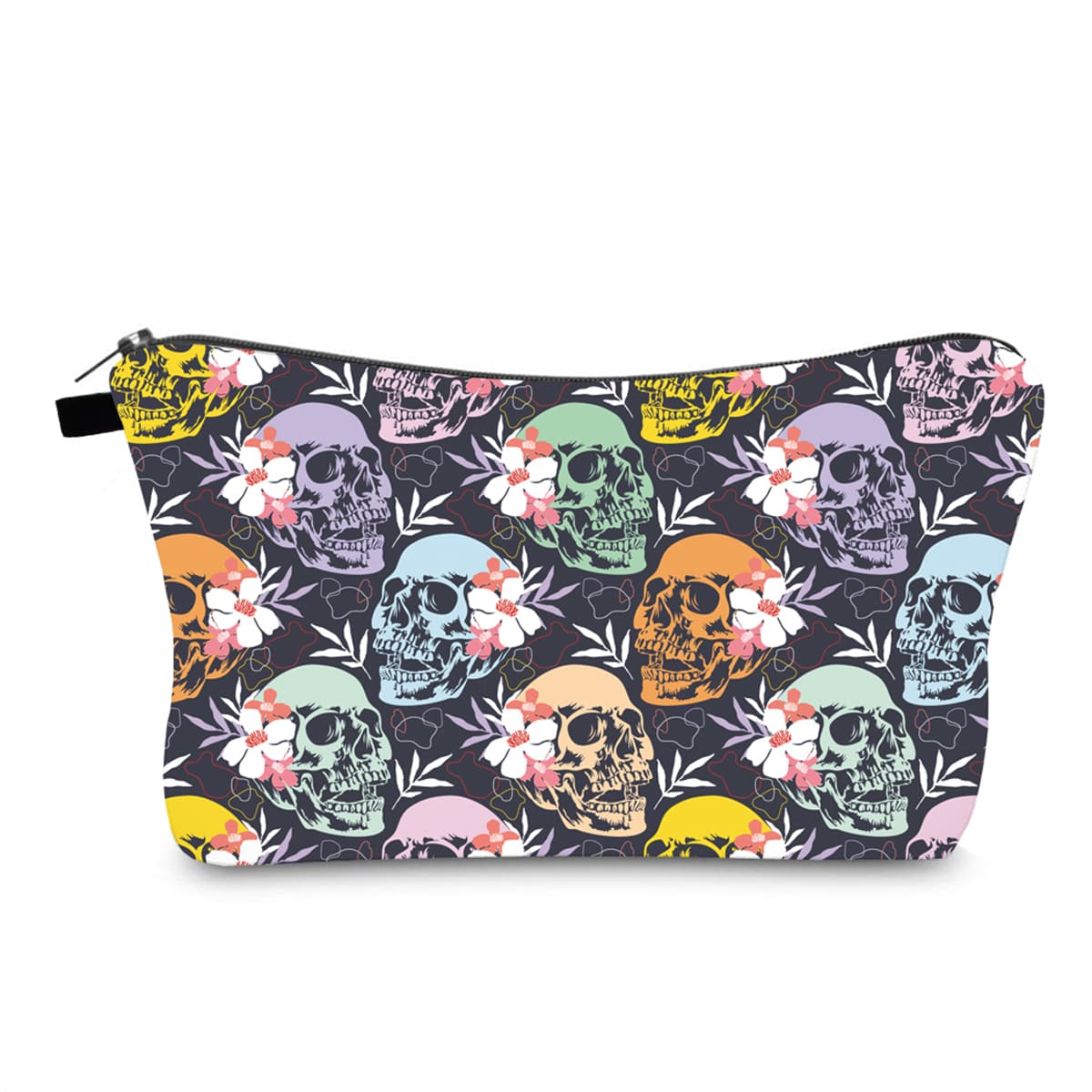 

Skull Zipper Makeup Bag, Multicolor