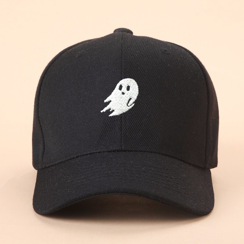 

Ghost Embroidered Baseball Cap, Black