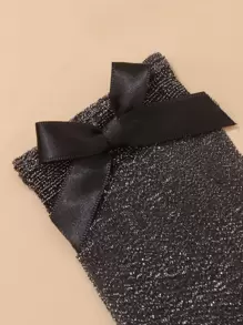 1 Pair Women's Golden Butterfly Pattern Socks, Fashionable & Sexy, Suitable For Daily Use - Black and White - View 6