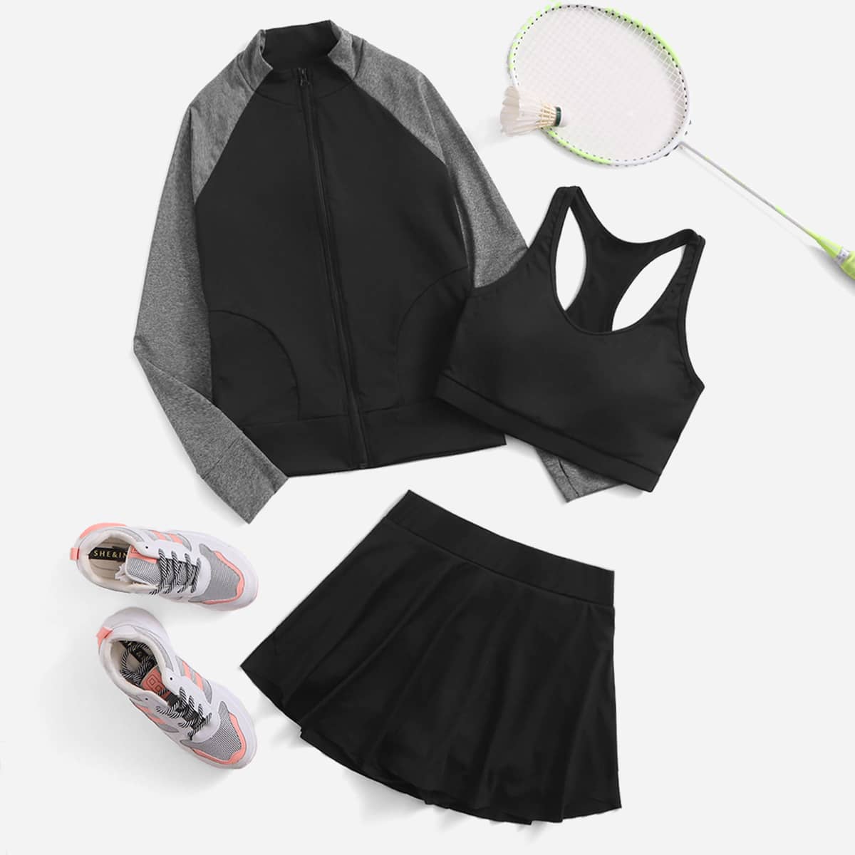 

3pcs Colorblock Warming Breathable Softness Sports Set, Multicolor
