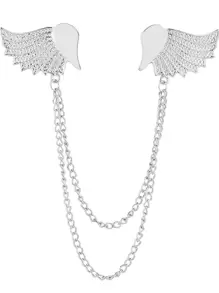 Broszka z łańcuszkiem Wings - Srebro - Zobacz 4