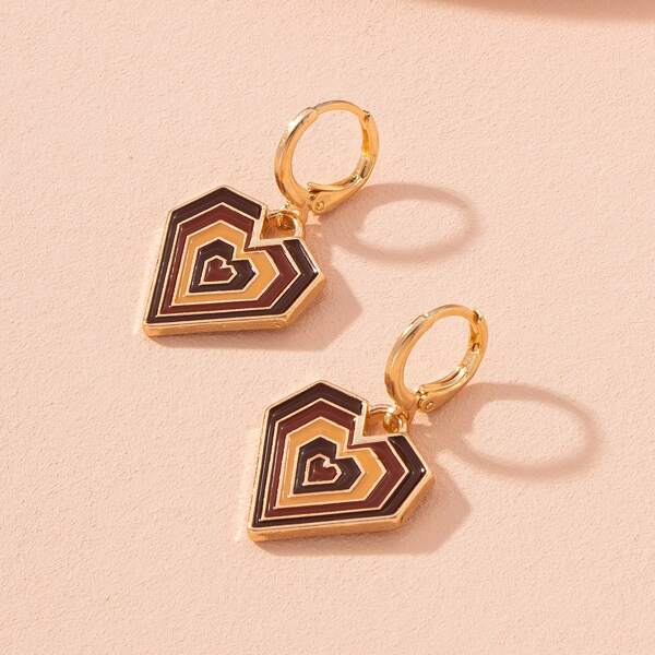 

Heart Charm Earrings, Multicolor