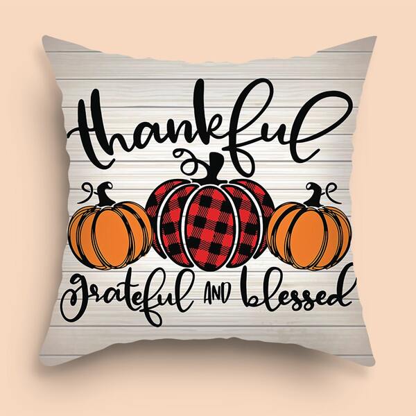 

Pumpkin Print Cushion Cover Without Filler, Multicolor