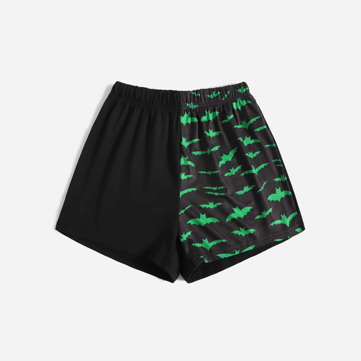

Bats Print Shorts, Black