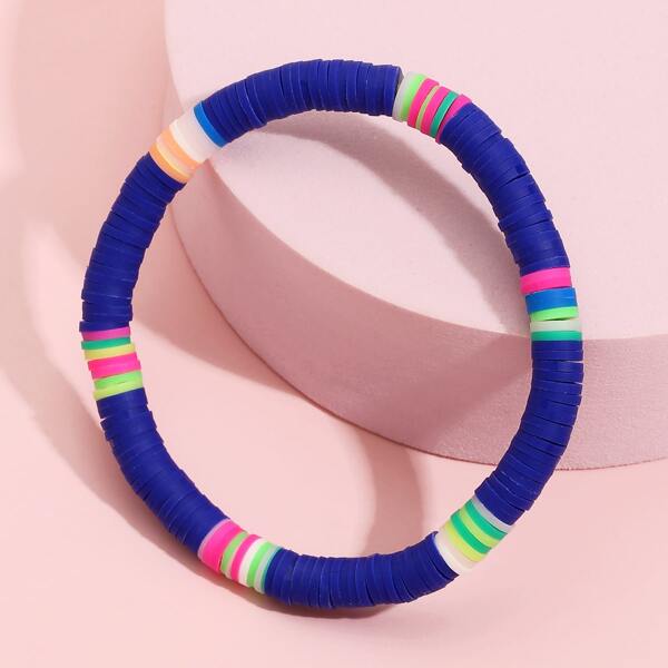 

Soft Clay Beaded Bracelet, Royal blue