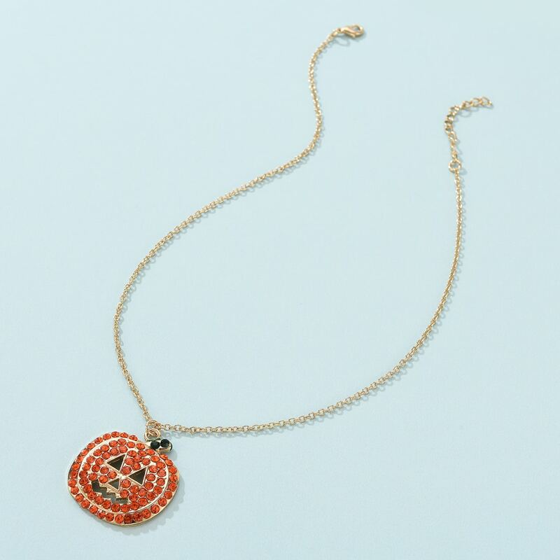 

Halloween Pumpkin Decor Chain Necklace, Multicolor