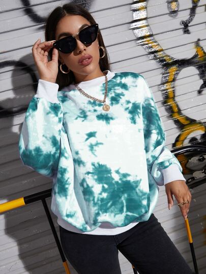 Tie Dye Batwing Sleeve Pullover