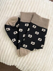 DAZY Vớ thuyền viên hình hoa - màu đen - Xem 3