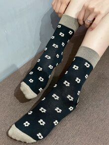 DAZY Vớ thuyền viên hình hoa - màu đen - Xem 4