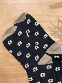 DAZY Vớ thuyền viên hình hoa - màu đen - Xem 5