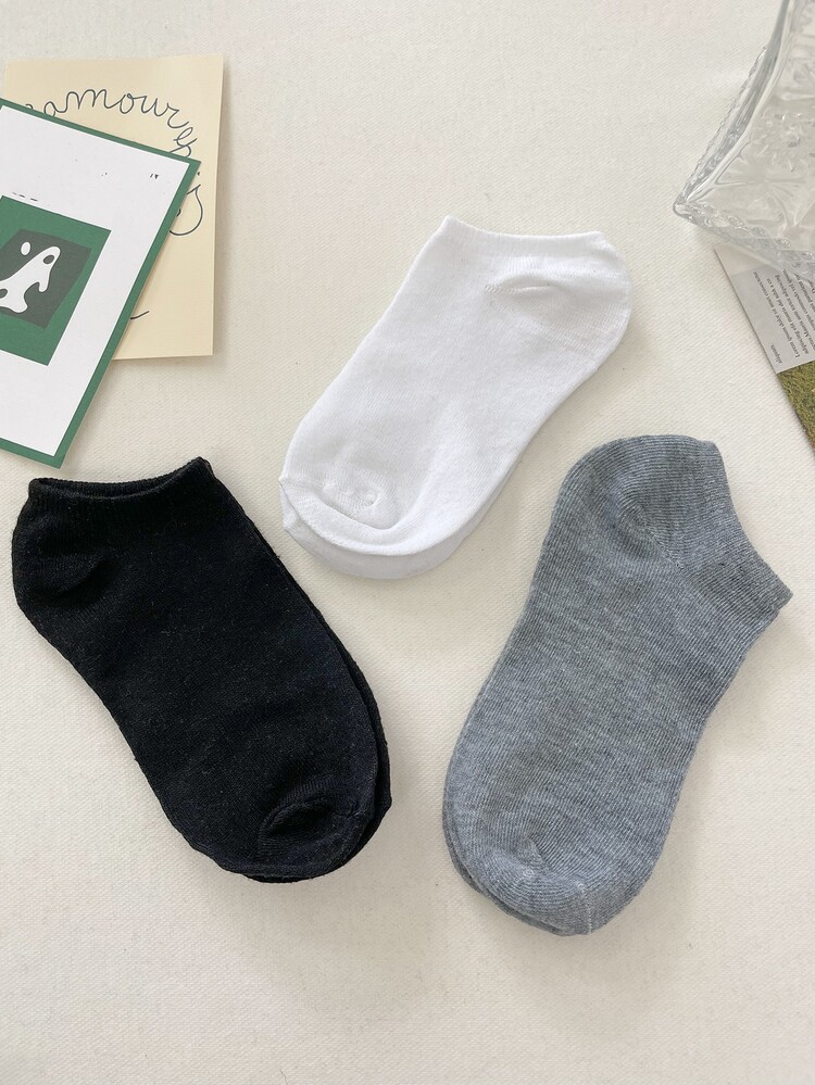 DAZY 3pairs Simple Ankle Socks - Multicolor - View 3