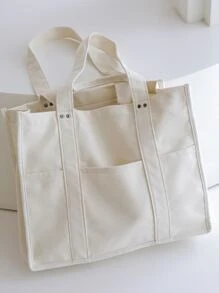DAZY Bolso tote de gran capacidad asa superior - Blanco - Ver 2
