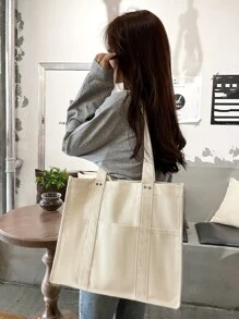 DAZY Bolso tote de gran capacidad asa superior - Blanco - Ver 5