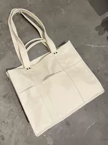 DAZY Bolso tote de gran capacidad asa superior - Blanco - Ver 7