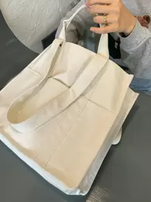 DAZY Bolso tote de gran capacidad asa superior - Blanco - Ver 9