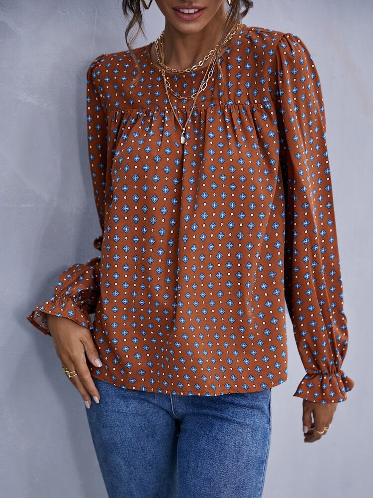 SHEIN Clasi Áo sơ mi nữ Xù Tất cả trên in Giải trí - Nhiều màu - Xem 7
