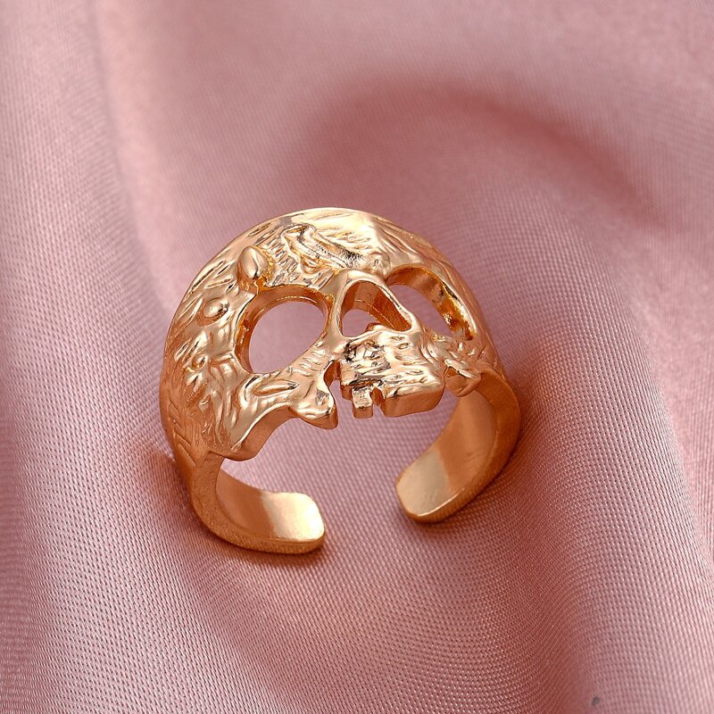 

Skull Design Cuff Ring, Gold