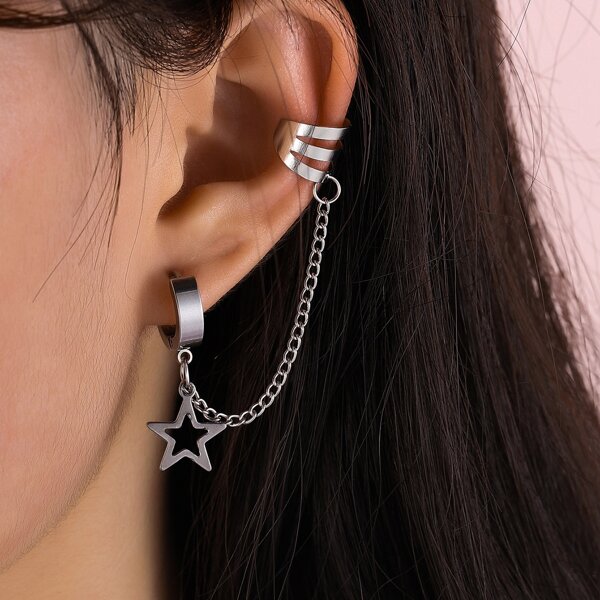 

Star Detail Ear Cuff, Silver