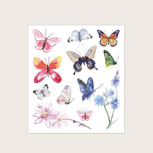 

1sheet Butterfly Pattern Tattoo Sticker, Blue