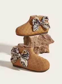 Giày boot cho bé Dây kéo bên - màu nâu - Xem 1