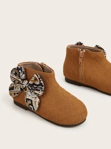 Giày boot cho bé Dây kéo bên - màu nâu - Xem 4