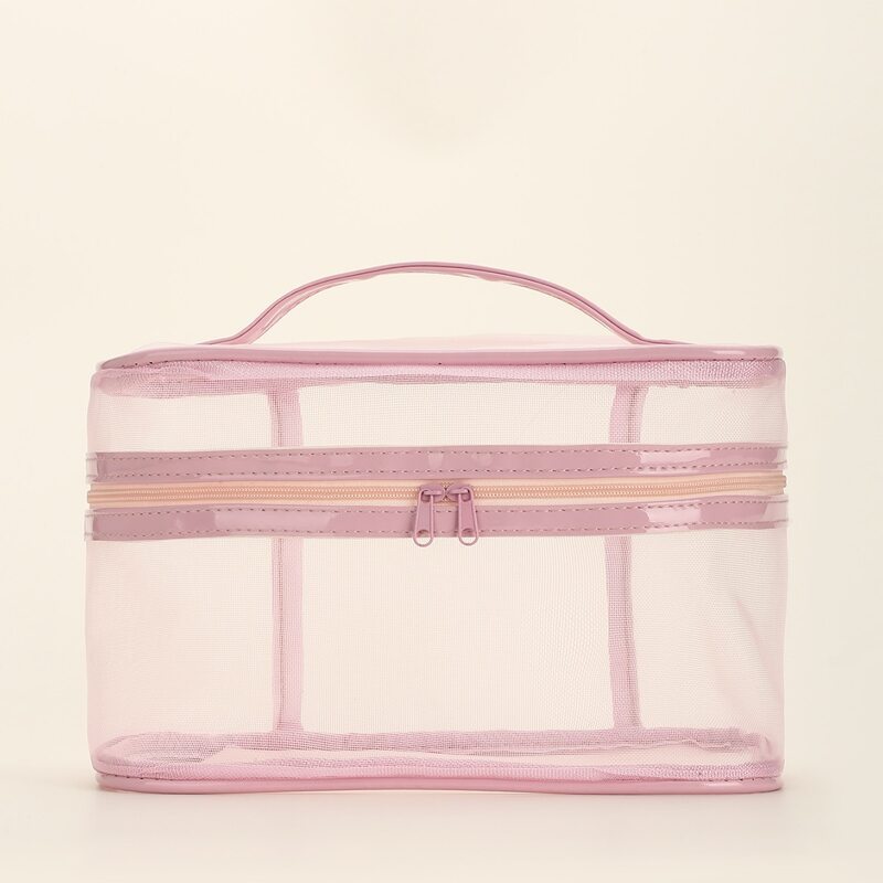 

Mesh Square Makeup Bag, Pink
