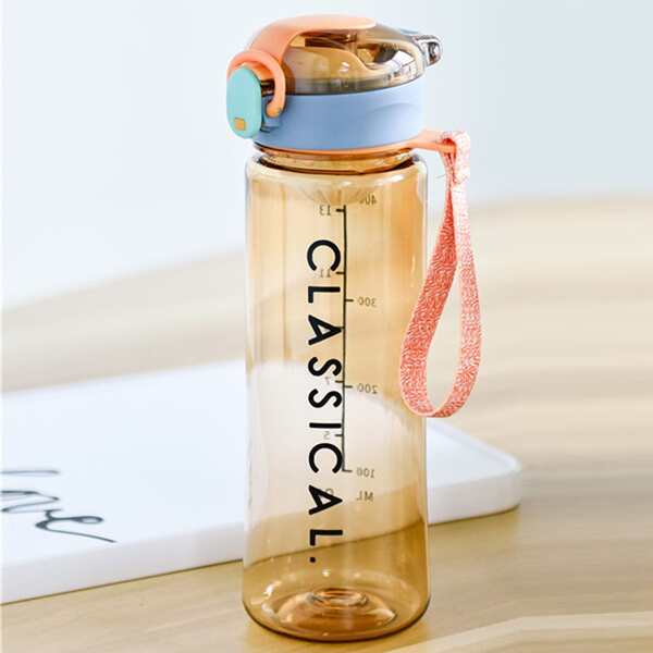 

1pc Portable Straw Water Bottle, Yellow