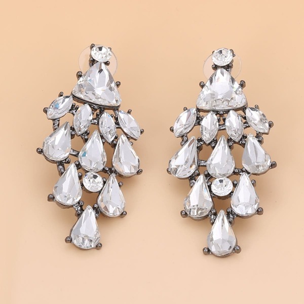

Water Drop Decor Stud Earrings, Antique silver