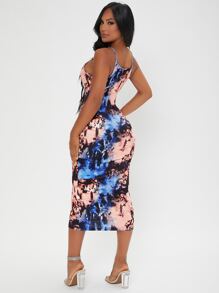 SHEIN SXY Tie Dye Bodycon Dress - Multicolor - View 2