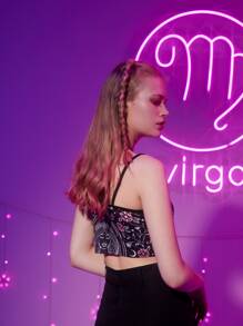 ROMWE Áo khoác và áo lót dành cho xe tăng nữ Con số Hoa Giải trí - Nhiều màu - Xem 2