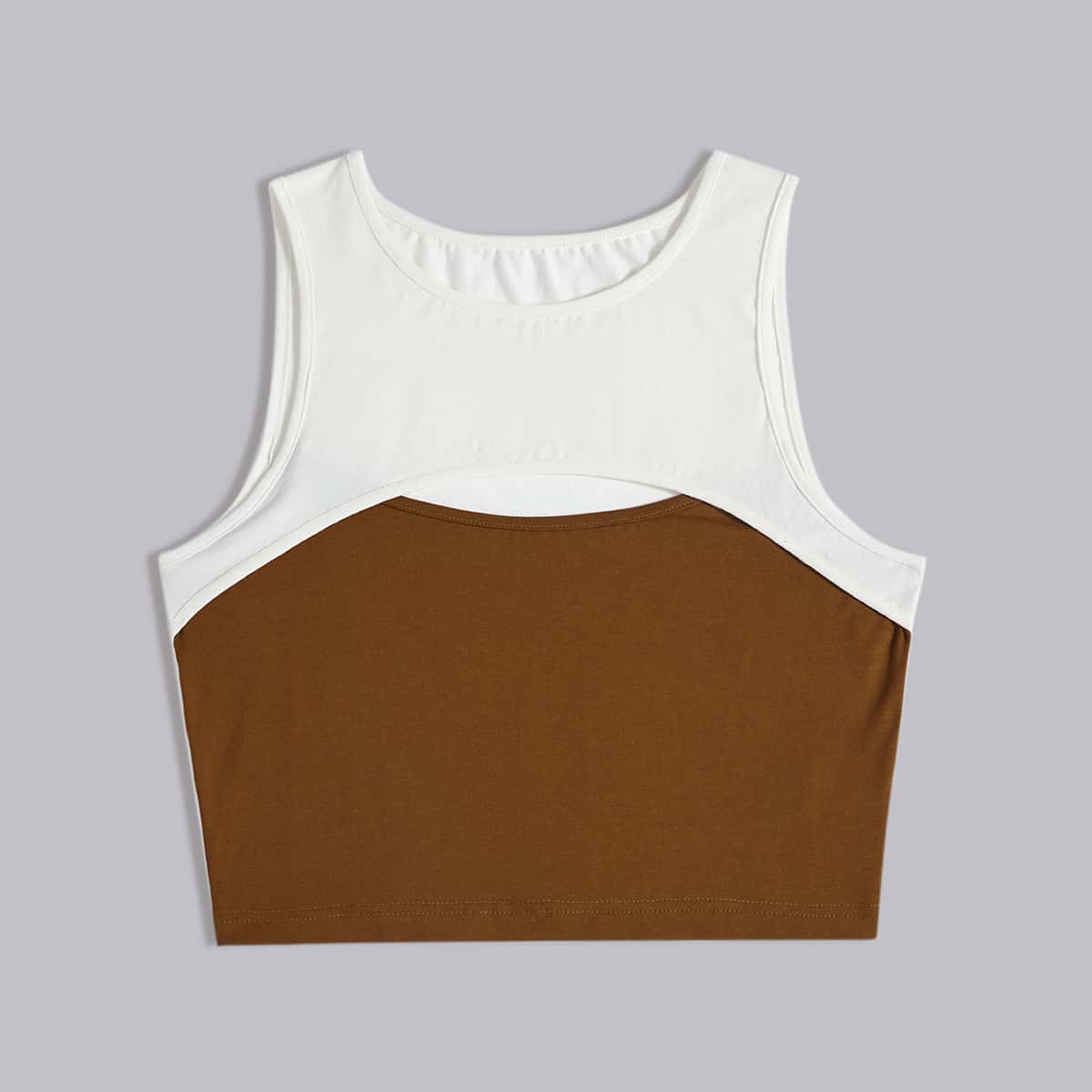 

Colorblock Cut Out Tank Top, Multicolor