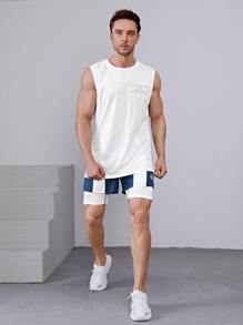 Boyfriend Style Men Slogan Graphic Sports Tank Top