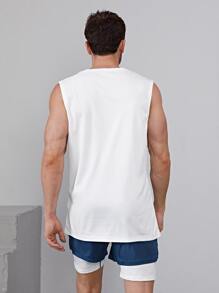 Boyfriend Style Men Slogan Graphic Sports Tank Top