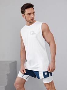 Boyfriend Style Men Slogan Graphic Sports Tank Top