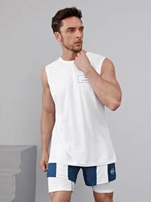 Boyfriend Style Men Slogan Graphic Sports Tank Top